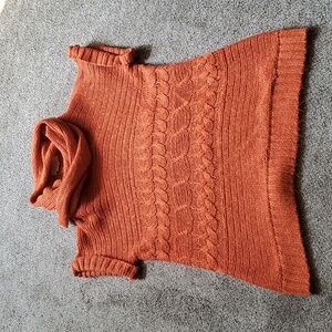 Michael Kors Short Sleeve Orange Cowl Neck Sweater